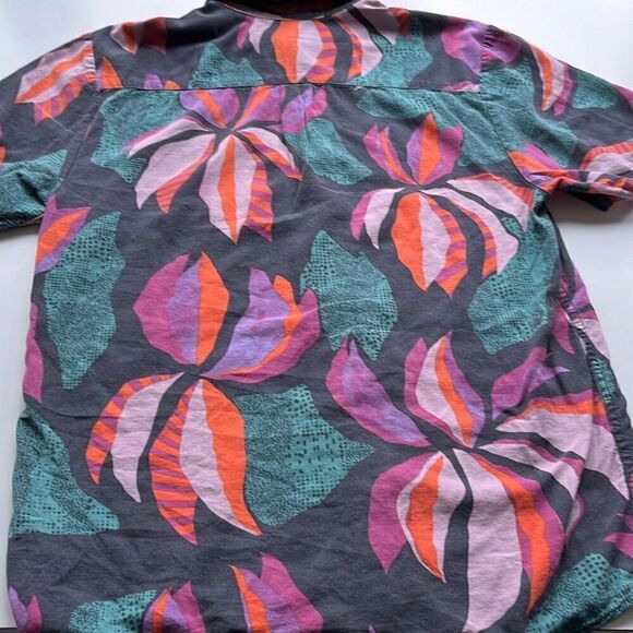 Volcom Modern Fit Tropical Short Sleeve Button Front Mens L - Picture 4 of 7